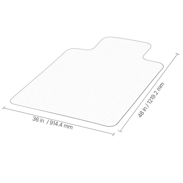 Chair Mat with Lip, 36 x 48-in. Office Chair Mat for Low Pile Carpeted Floors, Clear Floor Protector Rug, 2025 Update