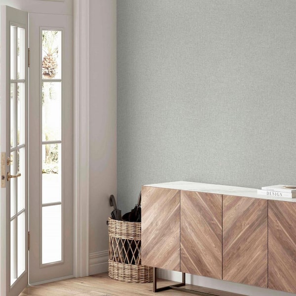 Maisie Light Grey Linen Wallpaper Sample