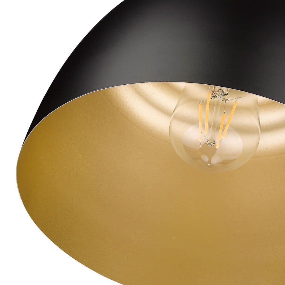 Holmes Matte Black Mini Pendant Light with Bronze Accents