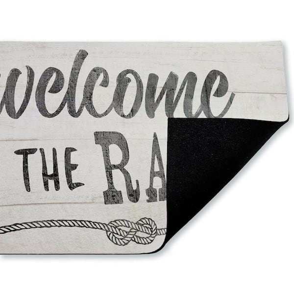 Rustic Welcome Ranch Entry White 18 in. x 30 in. Polyester Non-Slip Outdoor Door Mat