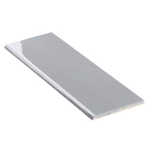 Remington Gray 3.93 in. x 11.81 in. Polished Porcelain Wall Bullnose Tile