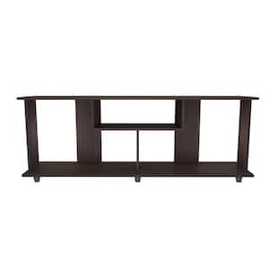 Espresso TV Stand Entertainment Center Fits TVs Up to 60 to 70 in. with Open Storage