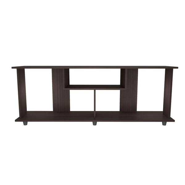 Inval Espresso TV Stand Entertainment Center Fits TVs Up to 60 to 70 in. with Open Storage