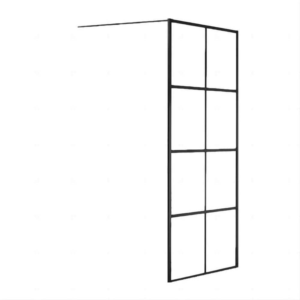 34 in. W x 72 in. H Framed Bathtub Screen Fixed Panel Shower Door in Matte 