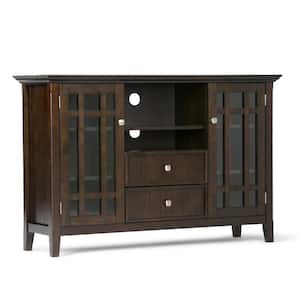 Bedford Collection 53 in. Tobacco Brown Wood Transitional TV Stand with 2 Drawer Fits TVs Up to 60 in. with Storage Door