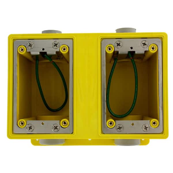 Leviton 2-Gang Industrial Grade FD Box with 67.3 cu. in. Capacity, Yellow