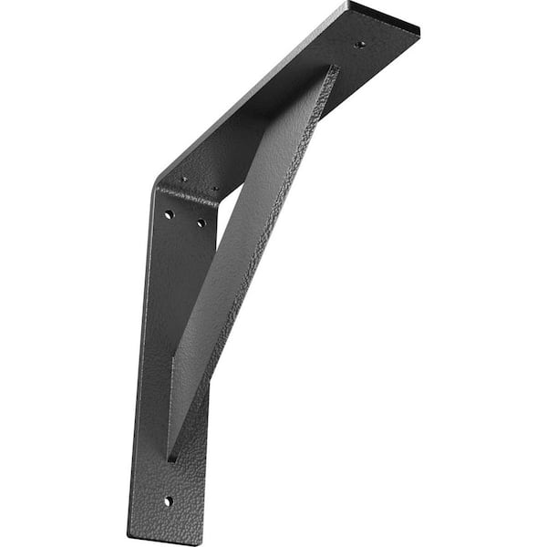 Ekena Millwork 2 in. x 10 in. x 10 in. Steel Hammered Silver Traditional Bracket