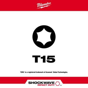 SHOCKWAVE Impact Duty 1 in. T15 Torx Alloy Steel Insert Bit (5-Pack)