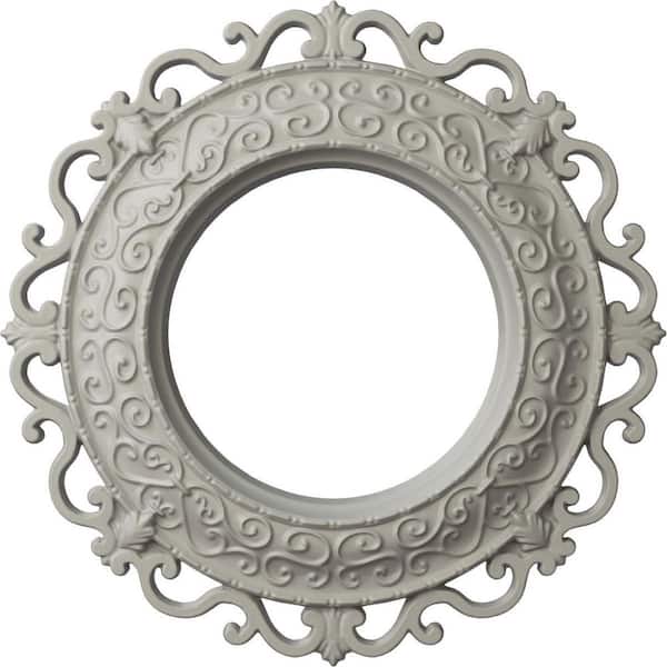 Ekena Millwork 1-1/8 in. x 13-1/4 in. x 13-1/4 in. Polyurethane Orrington Ceiling Medallion, Hand-Painted Pot of Cream