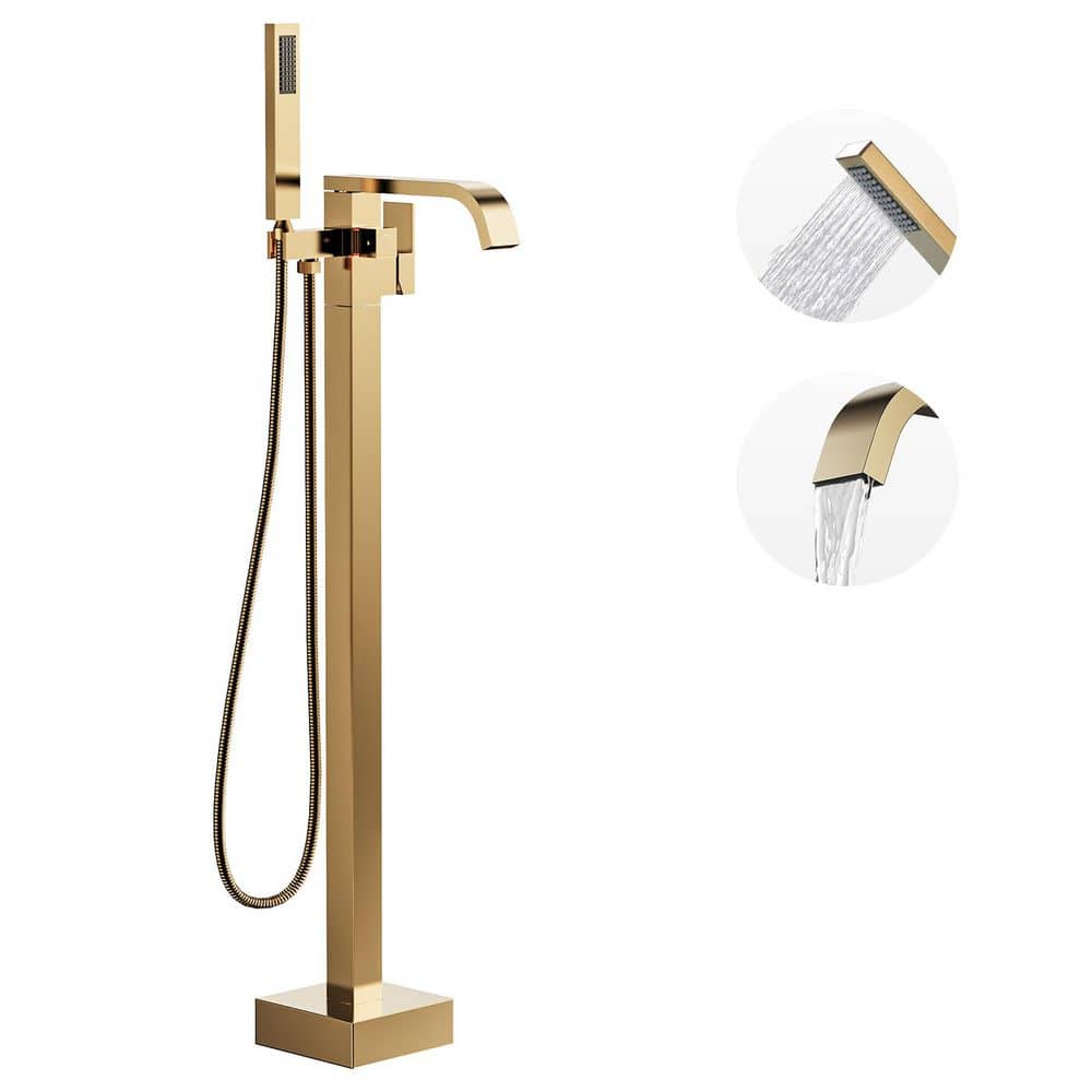 WOWOW Waterfall Single-Handle Freestanding Tub Faucet with