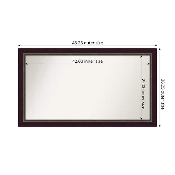 Amanti Art Signore Bronze 46.25 in. x 26.25 in. Custom Non-Beveled Wood Framed Bathroom Vanity Wall Mirror