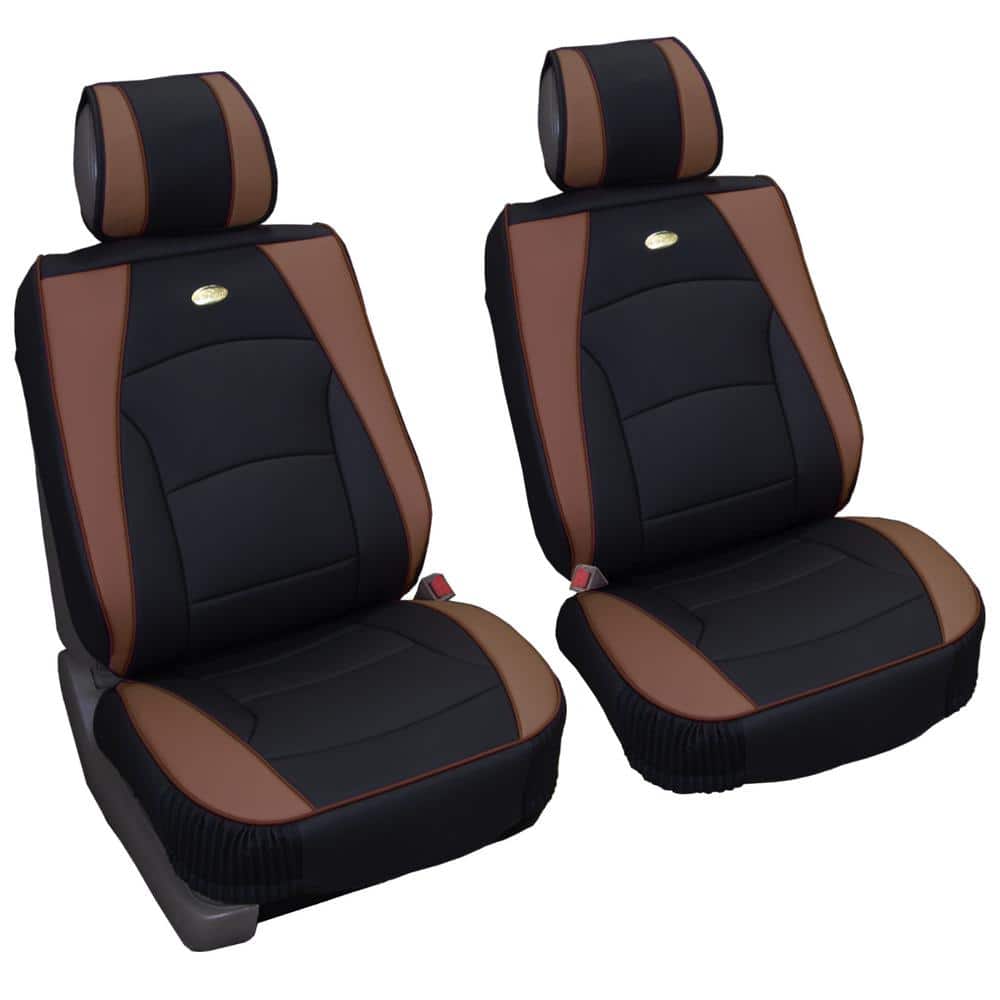 FH Group Ultra-Comfort Leatherette 47 in. x 23 in. x 1 in. Seat Cushions - Front Set, Brown -  DMPU205102BROWN