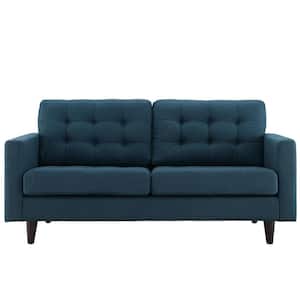 Empress 72.5 in. Azure Polyester 2-Seater Loveseat with Removable Cushions