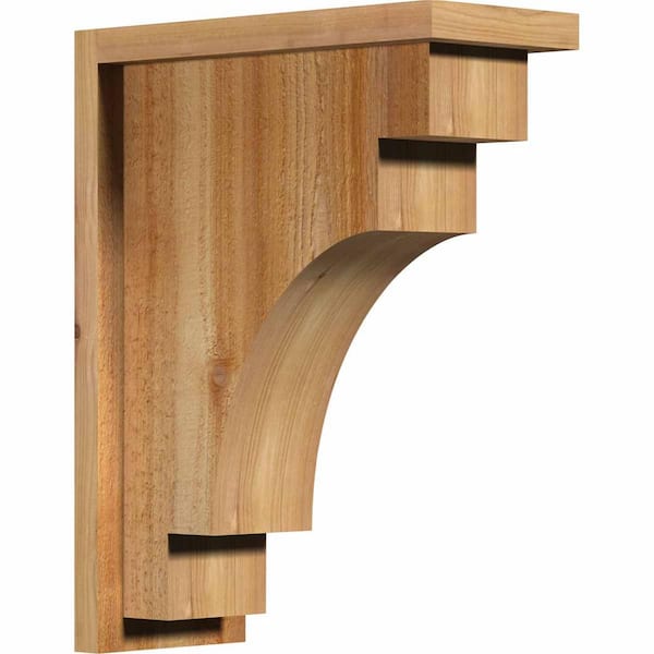 Ekena Millwork 6 in. x 14 in. x 18 in. Western Red Cedar Mediterranean Rough Sawn Corbel with Backplate