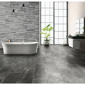 Modtique Salon Dark Grey 8 in x 48 in Porcelain Floor Tile (12.81 sq. ft./ Case)