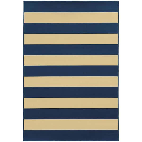 Home Decorators Collection Nantucket Navy 8 ft. x 11 ft. Area Rug