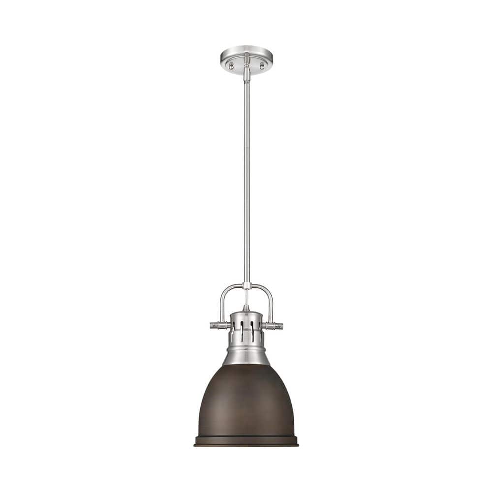 Duncan 14.25 in. 1 Light Pewter Pendant Light with Rubbed Bronze Shade price history on PriceWatchPro