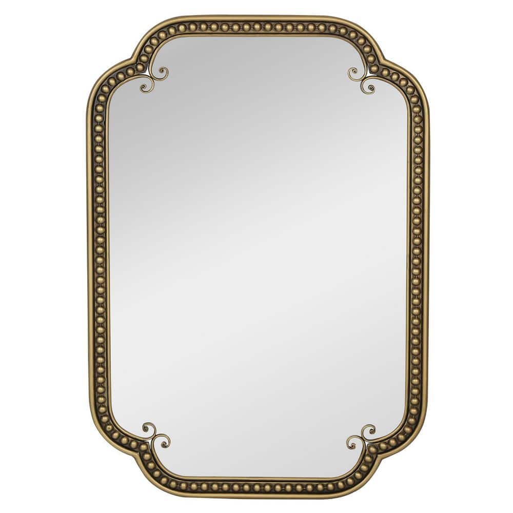 Antique Gold Iron 24 in W x 36 in. H Rectangle Bathroom Vanity Wall Mirror for Over Sink Wall Decorative price history on PriceWatchPro