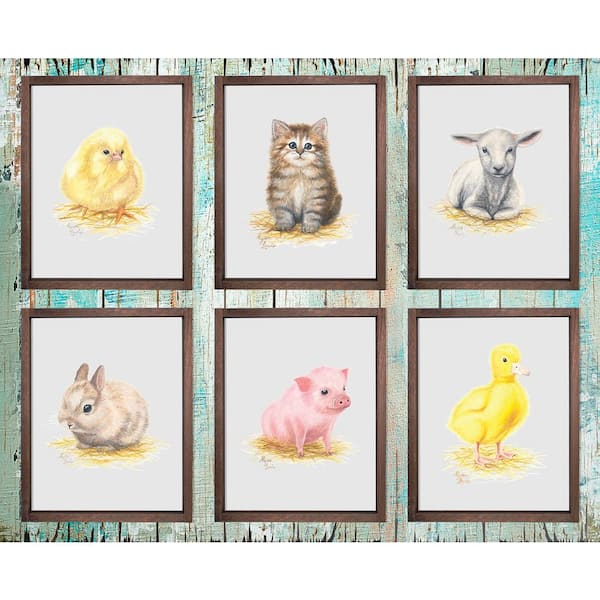 Unbranded "Barnyard Littles" Farmhouse Decorative Sign 8 in. x 10 in. (Set of 6)