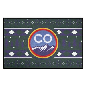 Colorado Rockies Holiday Sweater Starter Mat Accent Rug - 19in. x 30in.