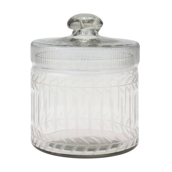 Stonebriar Collection 5 in. x 6.5 in. Clear Cut Glass Trinket Box