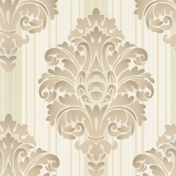 The Wallpaper Company 56 sq. ft. Jade Damask Wallpaper