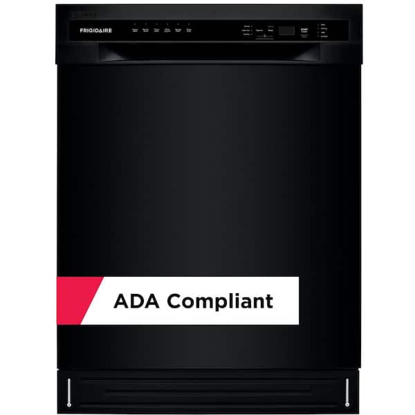 Frigidaire 24 in. Black Front Control Tall Tub Dishwasher with Stainless Steel Tub, 52 dBA