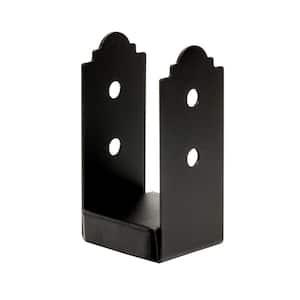 Outdoor Accents Mission Collection ZMAX, Black Powder-Coated Post Base for 4x4 Actual Rough Lumber