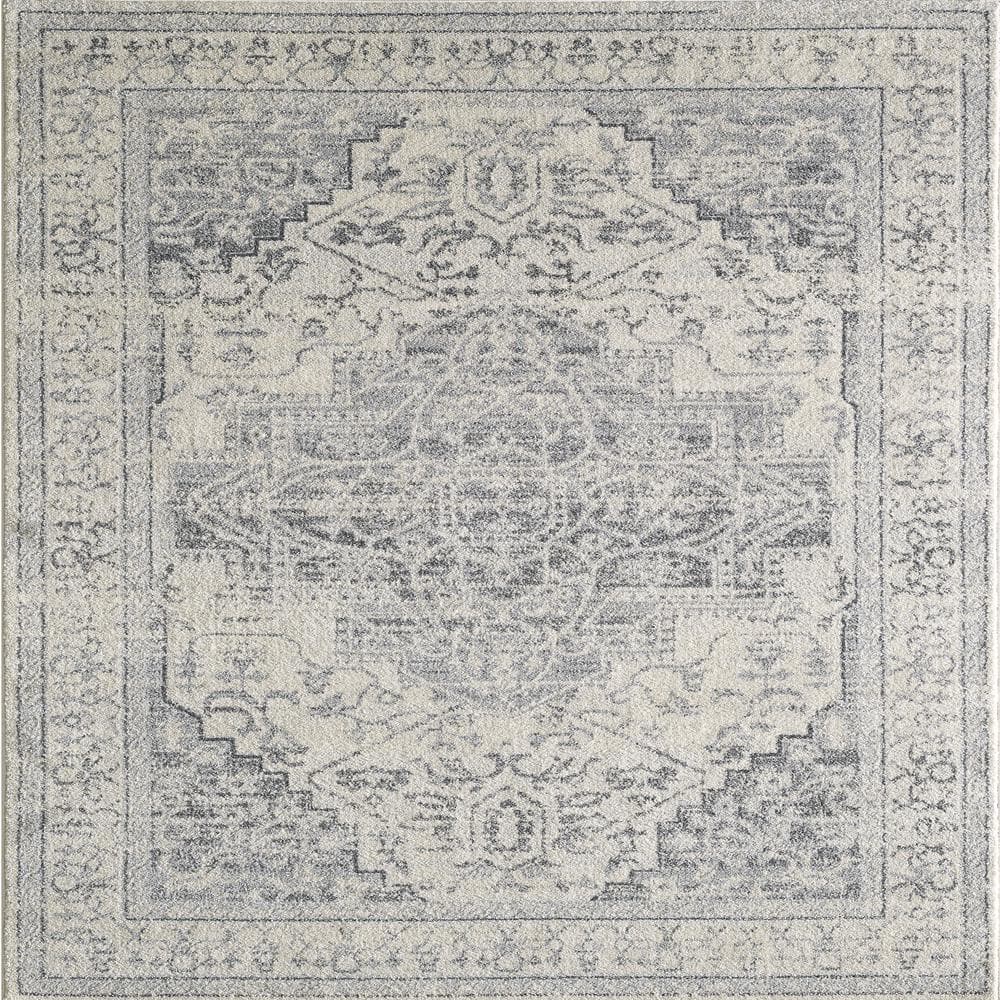 Elysian Shadows Gray & Dark Gray 5' x 7' Synthetic Oriental Rug