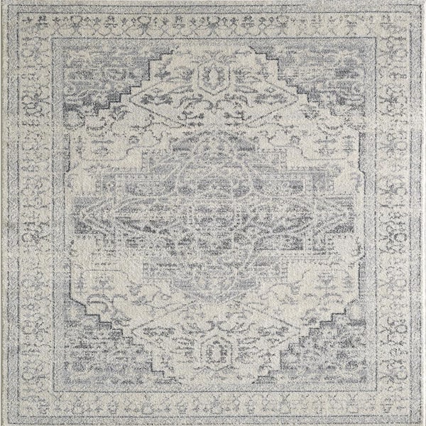 Eviva Venus Gray/Dark Gray 5 ft. x 7 ft. Oriental Area Rug