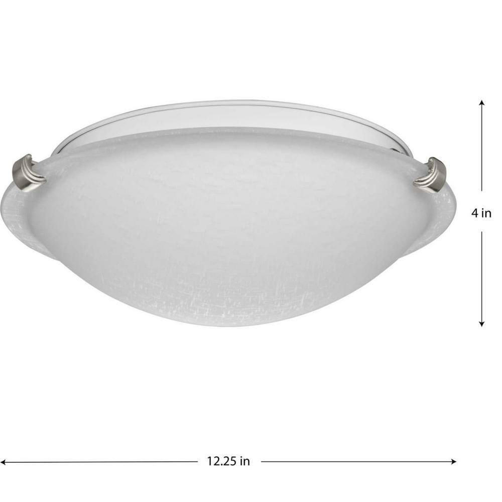Linen Dome Brushed Nickel 12.25" Flush Mount Light with Glass Shade