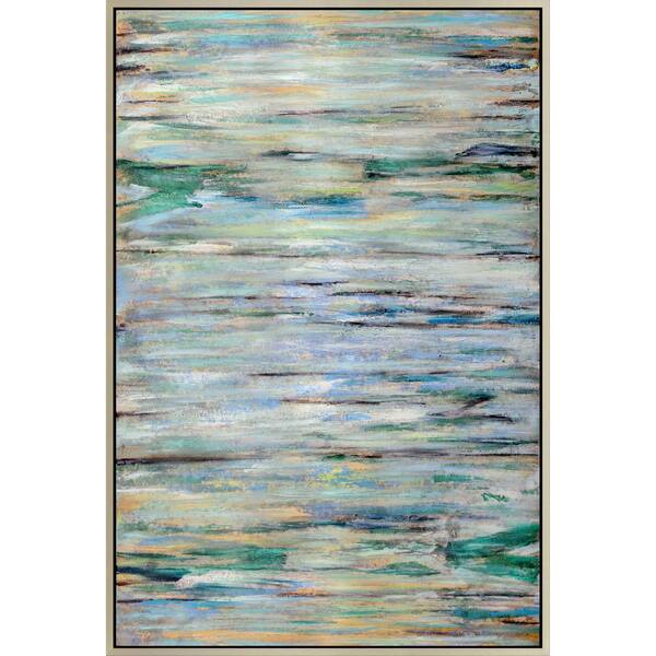 Moe S Home Collection 2 5 In X 48 In Blue Braid Framed Hand Painted Canvas Wall Art Fx 1148 37 The Home Depot