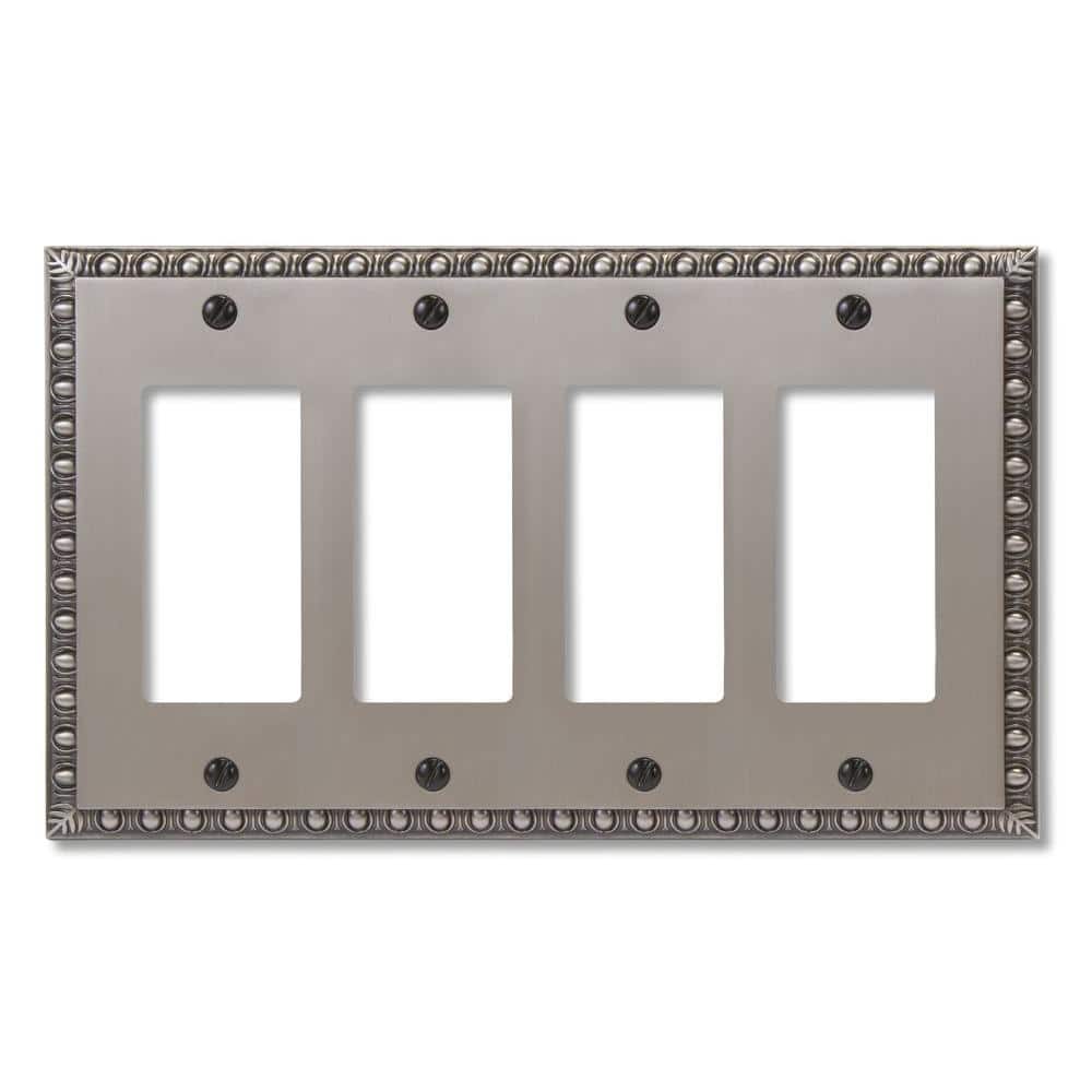 Antiquity 4 Gang Rocker Metal Wall Plate - Antique Nickel price history on PriceWatchPro