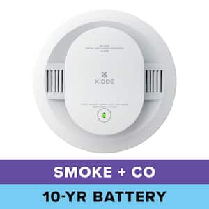 10-Year Battery Powered Smoke and Carbon Monoxide Detector with Alarm LED Warning Lights 21031514