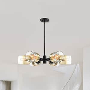 Gatsby 6-Light Matte Black Mid-Century Modern Geometric Chandelier for Dining Rooms