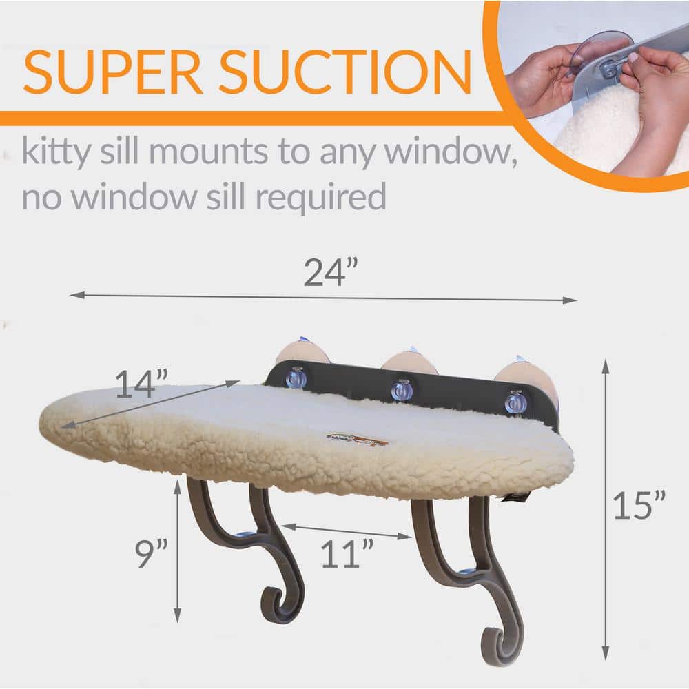 Large Oval Fleece Foam Cat Window Perch
