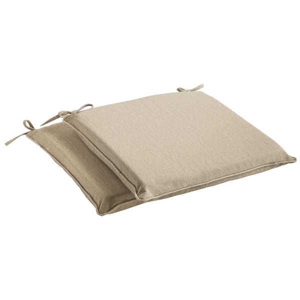 SORRA HOME Sunbrella Canvas Fawn Rectangle Indoor/Outdoor Corded Chair Pads (2-Pack)