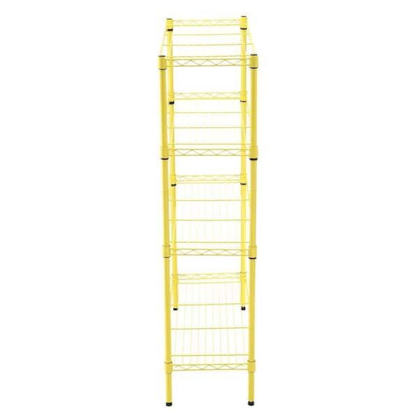 Tatahance Yellow 3-Tier Beech Wood Shelving Unit (17.7 in. W x 31.5 in. H x  12.6 in. D) W128352205-F - The Home Depot