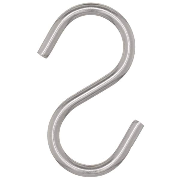 Everbilt 0.170 in. x 2-1/4 in. Stainless Steel Rope S-Hook (2-Pack