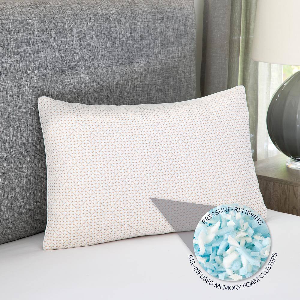 Jumbo White Memory Foam Bed Pillow with Copper Cover