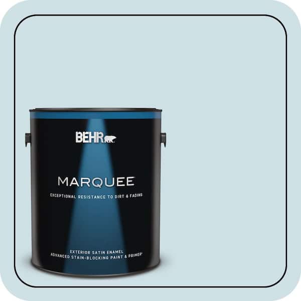 BEHR MARQUEE 1 gal. #530E-2 Cool Sky Satin Enamel Exterior Paint & Primer