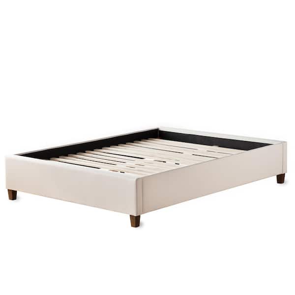 Brookside Ava Cream Twin Upholstered Platform Bed with Slats