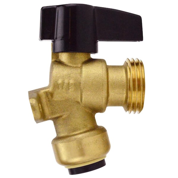 1/2 in. Brass Push-To-Connect x 3/4 in. Garden Hose Thread Quarter-Turn Garden Valve with Drop Ear