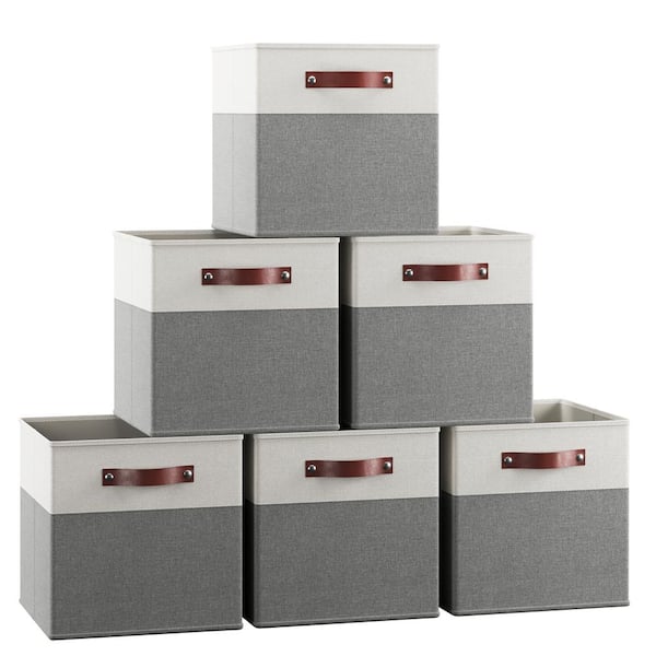 6 Pack Storage Cubes with Handle, Foldable 13x13 Inch Large Cube Storage  Bins, Storage Baskets for Shelves, Storage Boxes for Organizing Closet Bins