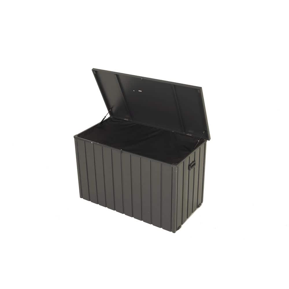 Ama pear Gray 200 Gal. Lockable Metal Deck Box, Outdoor Storage