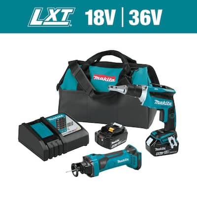 18V LXT Lithium-ion Cordless 2-Piece Combo Kit (Brushless Drywall Screwdriver/Cut-Out Tool) 5.0Ah