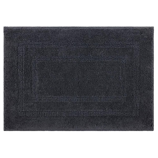 Mohawk Home Cotton Reversible Charcoal 17 in. x 24 in. Gray Cotton Machine Washable Bath Mat