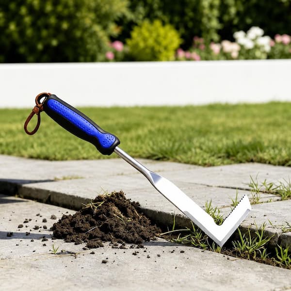 MISOPILY 5.9 in. Weeder L-Shaped Double-Sided Blade Stainless