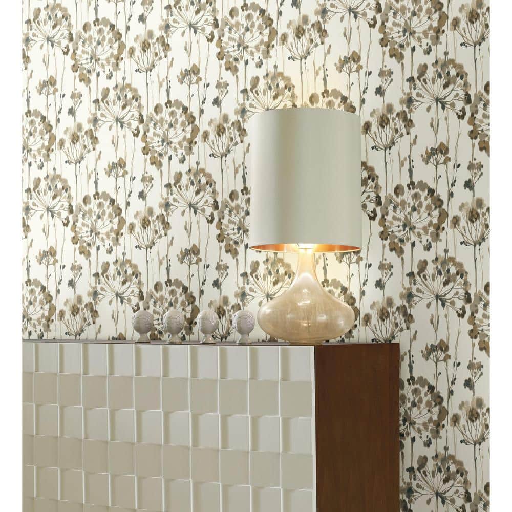 Neutral Floral Watercolor Peel and Stick Wallpaper