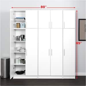 Elite 6-Piece Composite Garage Storage System in White (80 in. W x 89 in. H x 16 in. D)